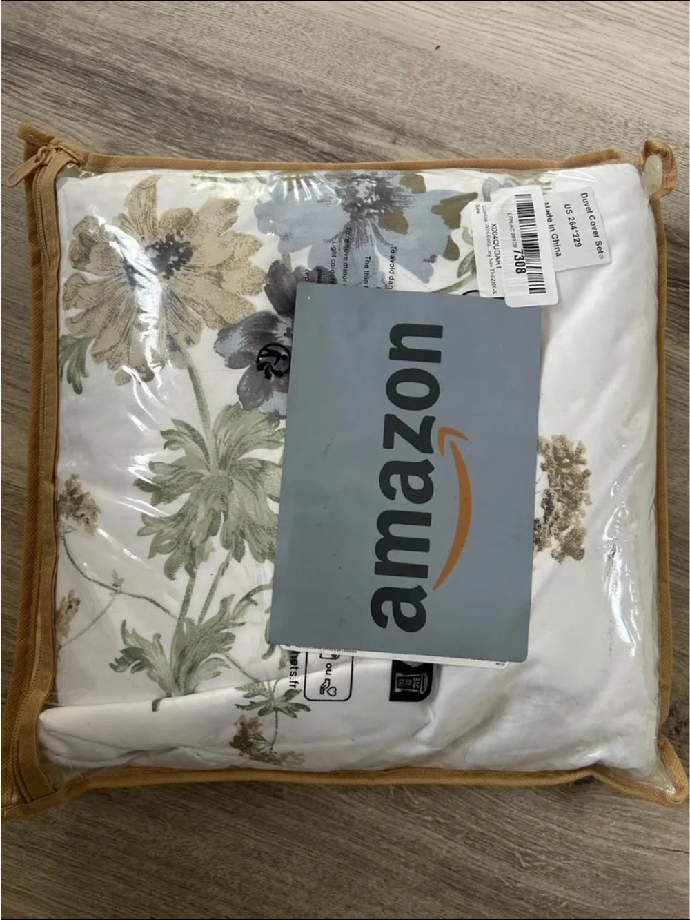 100% Cotton Duvet Cover Queen Size Sage Green Floral Duvet Set Reversible